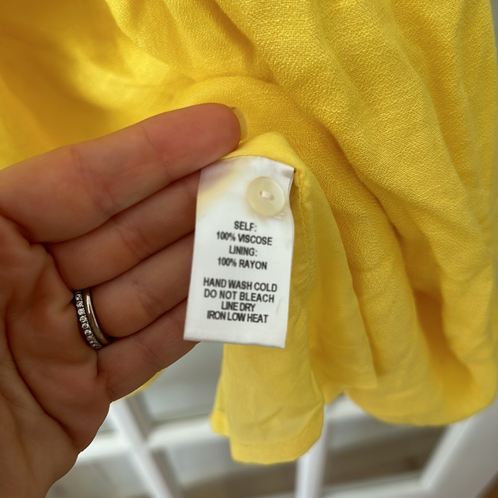 Lulus NWT‎ Sunshine Delight Yellow Embroidered Mini Dress sz M - Picture 7 of 7